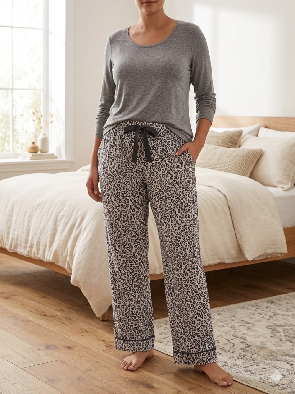 Old Navy Leopard Print Pajama Lounge Pants Size Medium Cotton